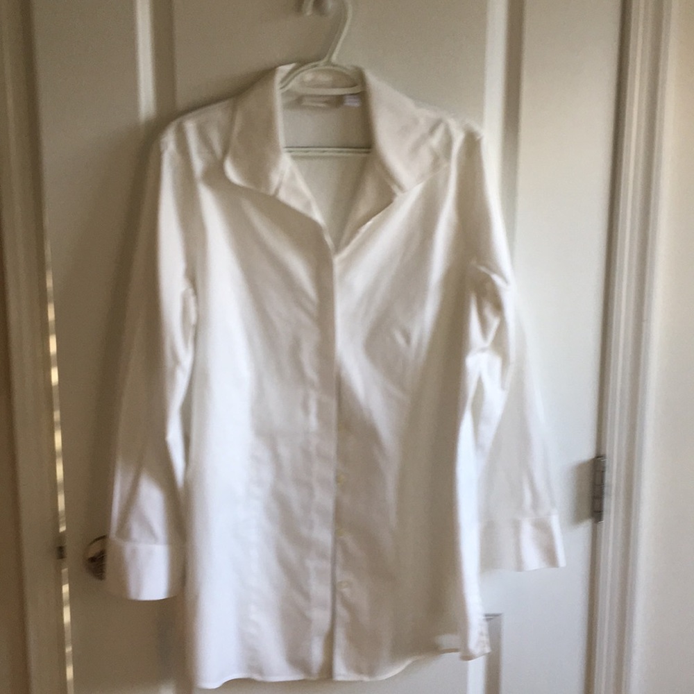 White button up blouse
